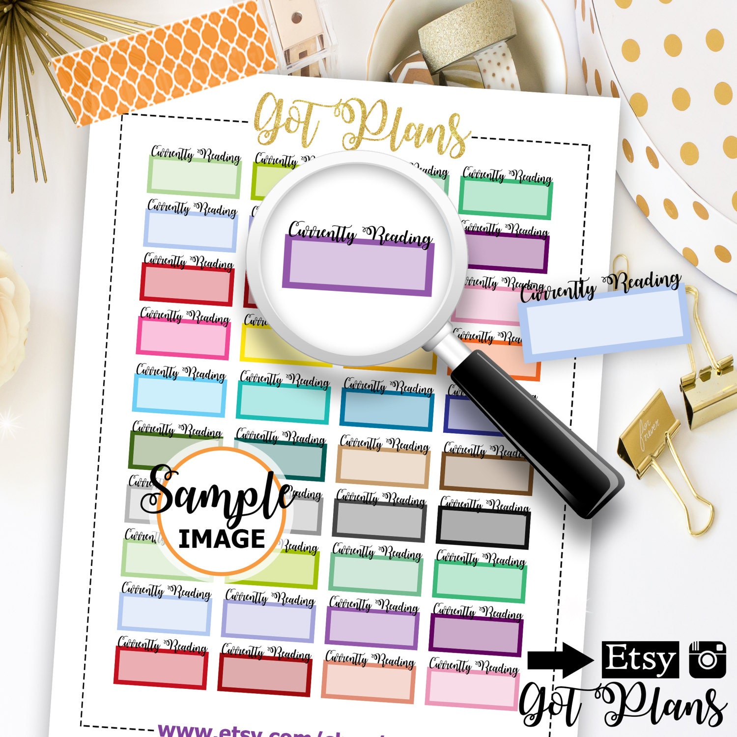 currently-reading-stickers-planner-stickers-printable-etsy