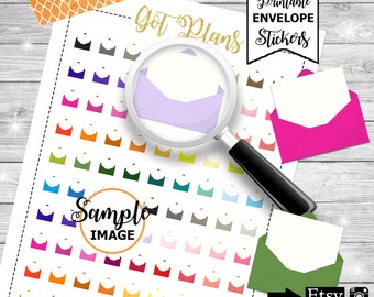 Envelope Stickers, Printable Planner Stickers, Planner Decor, Item Stickers, Printable Stickers, Stickers For Planners