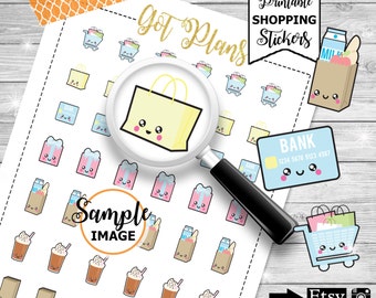 Shopping Planner Stickers, Shopping Stickers, Planner Printable, Stickers For Planner, Planner Accessories, Planner Decor