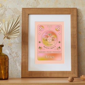 Aries Art Print | Zodiac | A5 Print | Star Sign | March Birthday | April Birthday | Horoscope | Gradient | Astrology | Wall Art