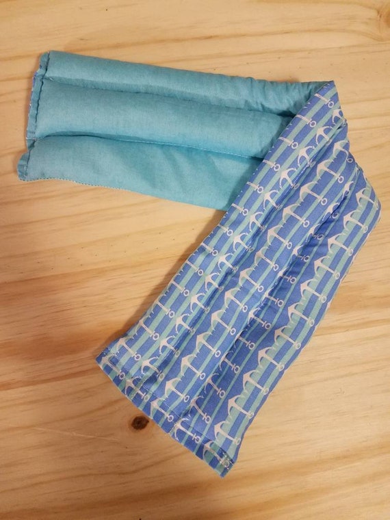 Rice-flax seed therapeutic heating/cooling neck wrap, heat pad, cold pack, rice bag, anchors