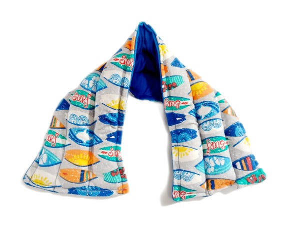 Rice-flax seed therapeutic heating pad-cold neck wrap, heat pad, cold pack, rice bag, Surf boards