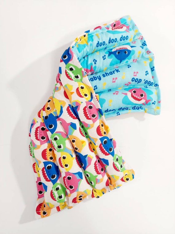 Rice-flax seed therapeutic heating-cooling pad, rice bag, heat pad, cold pack, doula, massage, Baby Shark