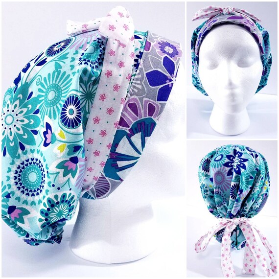 Surgical Cap, Surgery Hat, Surgical Hat, Surgery Cap, Women's Bouffant Hat, Chemo Hat, Head Covering, Floral