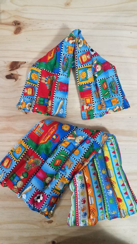 Rice-flax seed therapeutic heating/cooling neck wrap and body pad, school, teacher, day care
