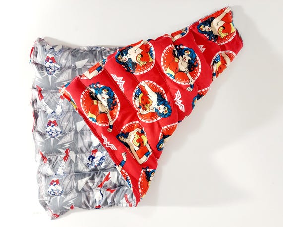 Rice-flax seed therapeutic heating-cooling pad weighted blanket, rice bag, heat pad, cold pack,  Wonder Woman