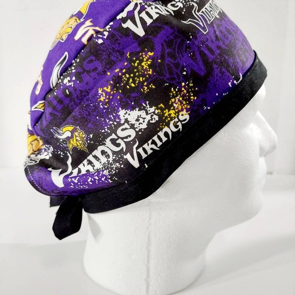 Skull Cap, Doo Rag, Scrub Cap, Surgery Hat, Surgical Cap, Welders Cap, Minnesota Vikings