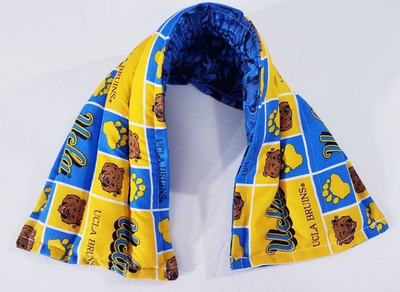 Rice-flax seed therapeutic heating/cooling neck wrap, body pad, heat pad, cold pack, rice bag, UCLA, Bruins