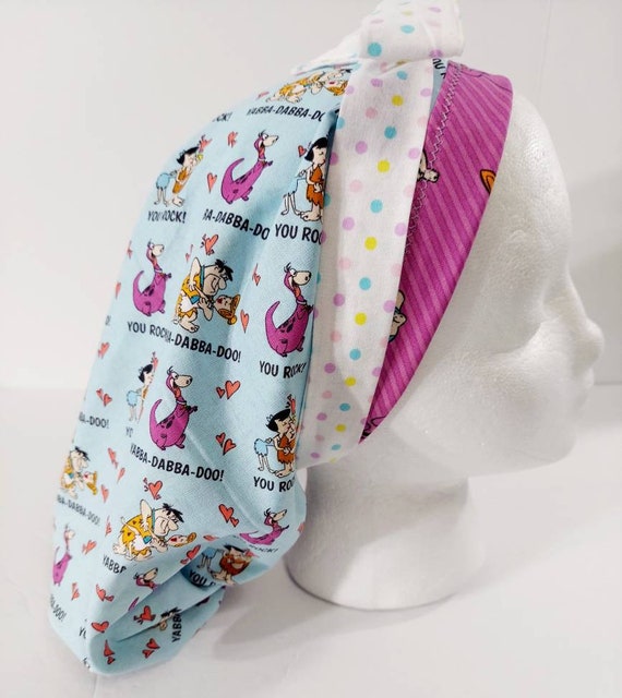 Scrub Cap, Women's Bouffant Cap, Chemo Hat, Surgical Cap, Surgery Hat, Face Mask, Flintstones