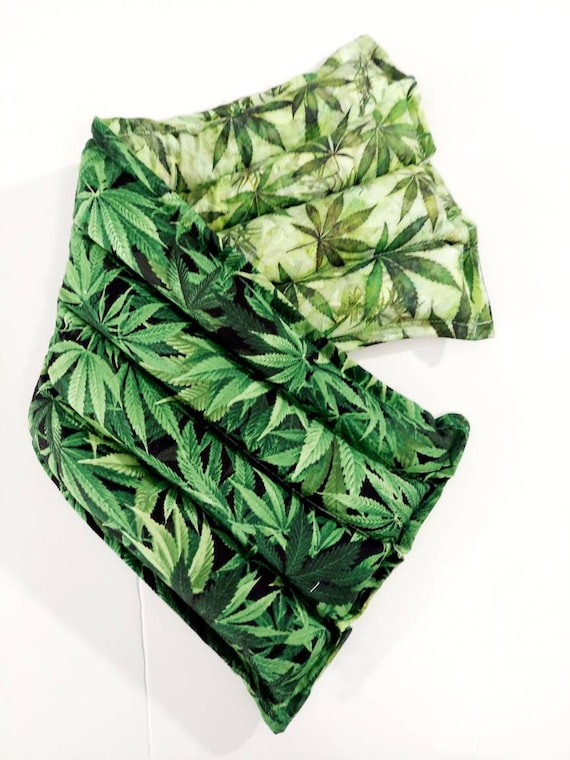 Rice-flax seed therapeutic heating-cooling pad, neck wrap, body pad, rice bag, heat pad, cold pack, marijuana, weed, hemp, Cannabis