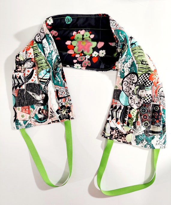 Rice-flax seed therapeutic heating-cooling wrap, rice bag, heat pad, cold pack, flowers, anime, oriental, samurai