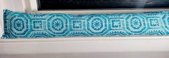 Draft Stopper, Door Draft Stopper, Window Draft Stopper, Door Snake, Insect Repellent, Water-Resistant, CEDAR FILLED, Teal