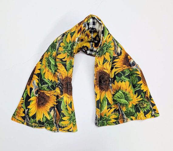 Rice-flax seed therapeutic heating-cooling pad, rice bag, heat pad, cold pack, neck wrap, eye bag, Sunflowers, birds, pickup truck