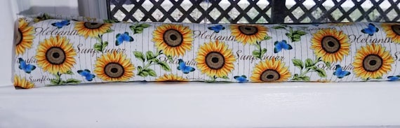 Sunflowers, Butterflies, Draft Stopper, Door Draft Stopper, Window Draft Stopper, Cedar FILLED, Insect Repellent