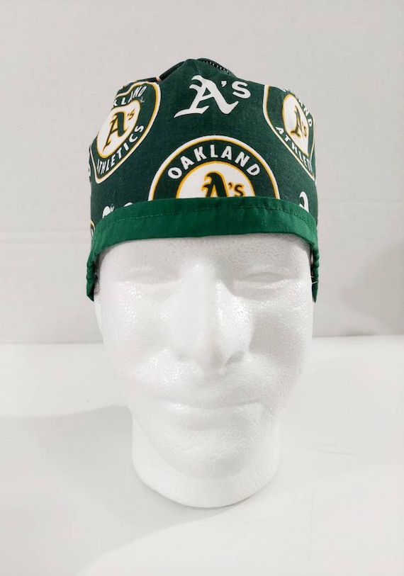 Oakland A's, Skull Cap, Doo Rag, Scrub Cap, Surgical Hat, Chemo Hat