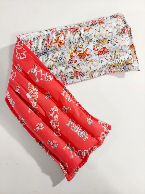 Rice-flax seed therapeutic heating-cooling pad Faith, Inspiration, heat pad, cold pack, rice bag, neck wrap