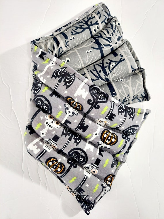 Rice-flax seed therapeutic heating-cooling pad, rice bag, heat pad, cold pack, skeletons, Halloween, Sugar skulls