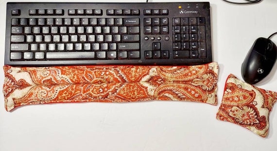 Rice-flax seed therapeutic heating/cooling wrist supports, keyboard wrist support, mouse pad wrist support, ergonomic wrist support