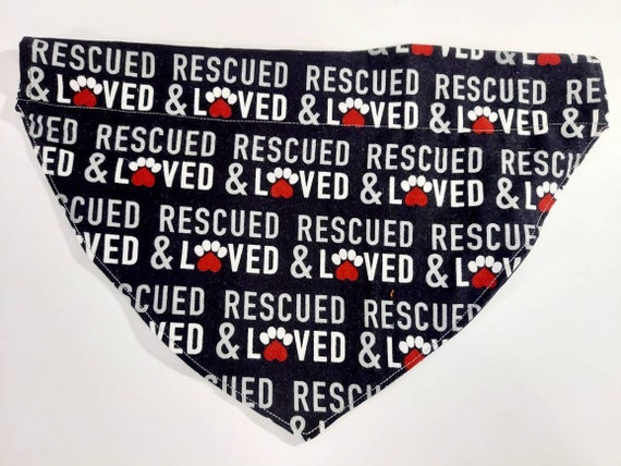 Over the Collar Bandana, Reversible, Dog Collar, Cat Collar, Pet Collar, Cat Bandana, Dog Bandana, Pet Gift, Rescue,  Paw Prints
