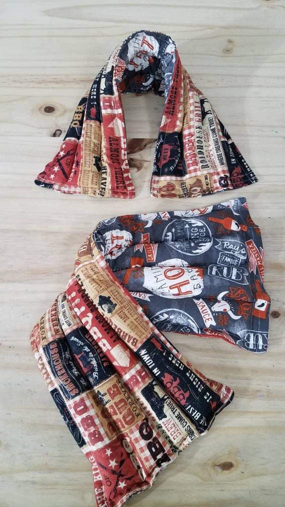 Rice-flax seed therapeutic heating/cooling neck wrap,body pad, rice bag, bbq, grill, hot wing, hot sauce