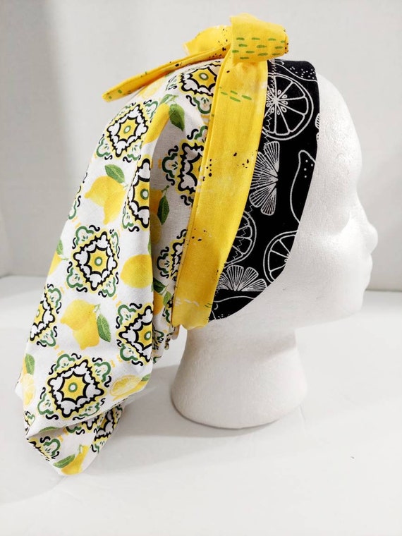Scrub Cap, Women's Bouffant Cap, Chemo Hat, Surgical Cap, Surgery Hat, Surgical Hat, Only 1 Available, Ships Immediately, Lemons