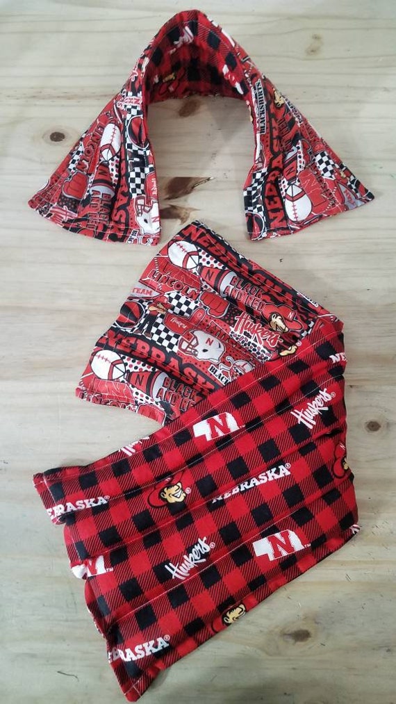 Rice-flax seed therapeutic heating/cooling neck wrap and body pad, rice bag, heat pad, cold pack, Nebraska Cornhuskers