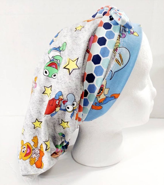 Scrub Cap, Women's Bouffant Cap, Chemo Hat, Surgical Cap, Surgery Hat, Surgical Hat, Head Covering, Face Mask, Kermit, Ms. Piggy, Muppets