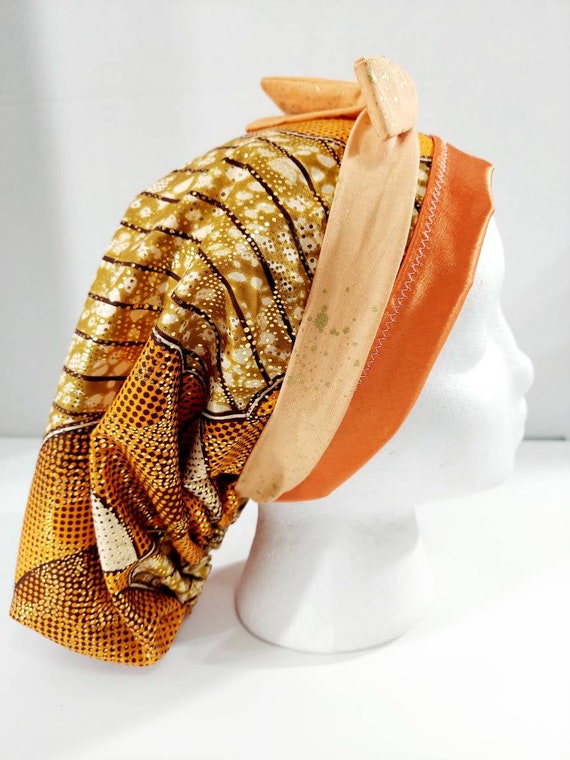 Satin Lined Scrub Cap, Women's Bouffant Cap, Chemo Hat, Surgical Cap, Surgery Hat, Surgical Hat, Scrub Cap, African Print