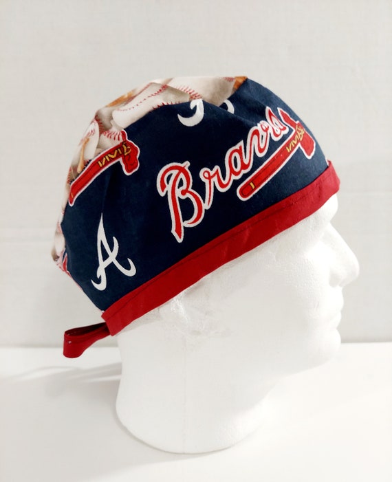 Braves, Skull Cap, Doo Rag, Scrub Cap, Surgery Hat, Surgical Cap, Chemo Hat
