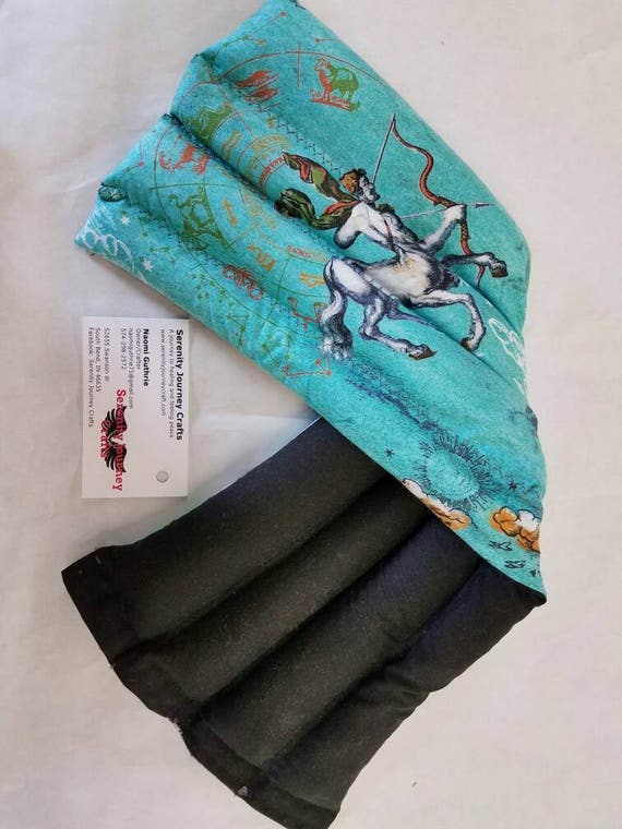Rice-flax seed therapeutic heating/cooling pad, rice bag, heat pad, cold pack, Sagittarius