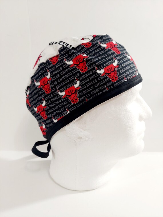 Chicago Bulls, Skull Cap, Doo Rag, Welding Cap, Surgical Hat, Scrub Cap