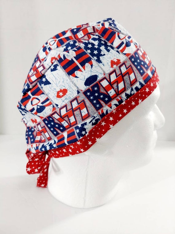 Skull Cap, Doo Rag, Scrub Cap, Surgery Hat, Welders Cap, Face Mask, KISS