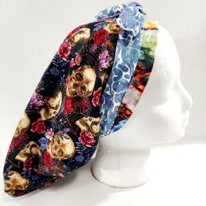 Skulls, Roses, Scrub Cap, Women&#39;s Bouffant Cap, Chemo Hat, Surgical Cap, Surgery Hat