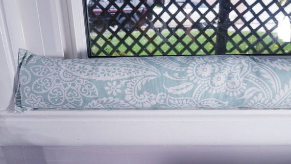 Draft stoppers, door draft stopper, window draft stopper, insect repellant, cedar *FILLED*, Seafoam, Paisley