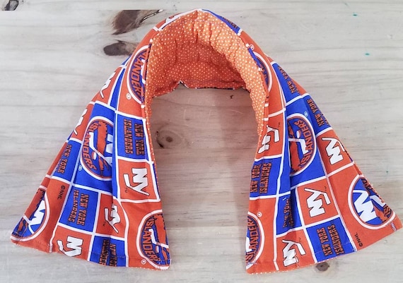 Rice-flax seed therapeutic heating/cooling neck wrap, body pad, heat pad, cold pack, rice bag, New York Islanders
