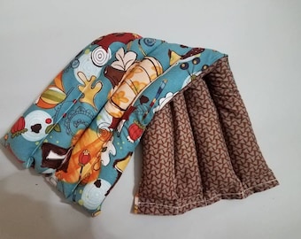 Rice-flax seed therapeutic heating-cooling pad, heat pad, rice bag, cold pack, doula, fall, pumpkins