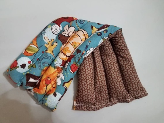 Rice-flax seed therapeutic heating-cooling pad, heat pad, rice bag, cold pack, doula, fall, pumpkins