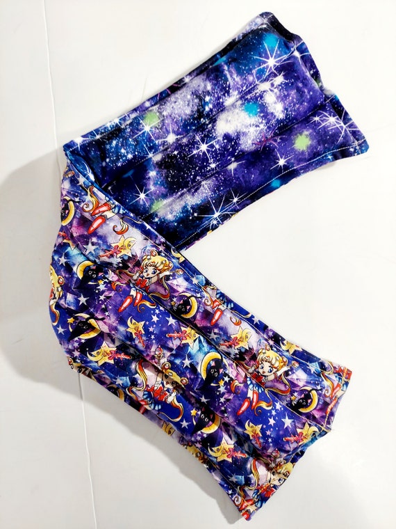 Rice-flax seed therapeutic heating/cooling pad, heat pad, cold pack, neck wrap, rice bag, Anime, Moon, Cat