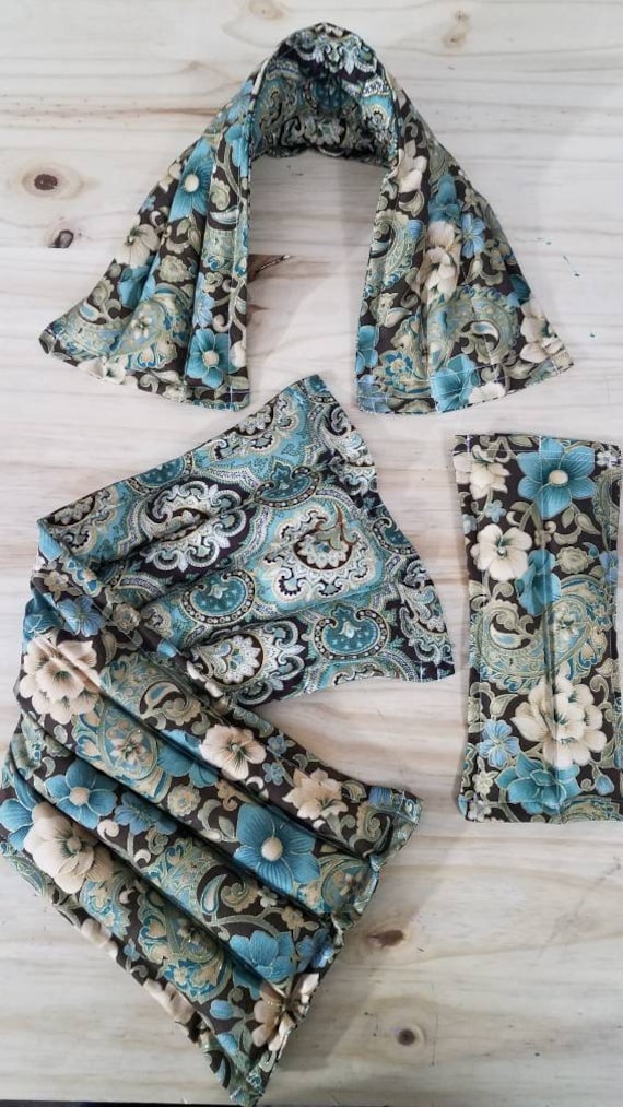 Rice-flax seed therapeutic heating-cooling pad, neck wrap,heat pad, cold pack, flowers, paisleys