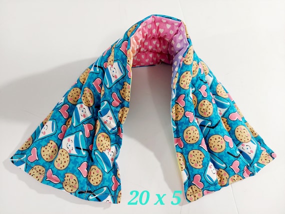 Rice-flax seed therapeutic heating-cooling pad, heat pad, cold pack, rice bag, Milk, Cookies, Hearts