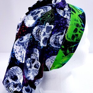 Surgical Cap, Surgery Hat, Women&#39;s Surgical Hat, Chemo Hat, Head Covering, Bouffant Cap, Skulls, Sugar Skulls