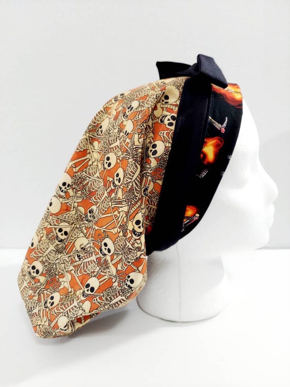 Surgery Cap, Surgical Cap, Scrub Cap, Women's Bouffant Cap, Chemo Hat, Reversible, Surgical Hat, Skeletons, Yoga