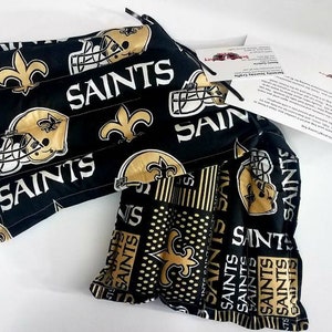 Rice-flax seed therapeutic heating-cooling neck wrap, body pad, heat pad, cold pack, rice bag, New Orlean Saints