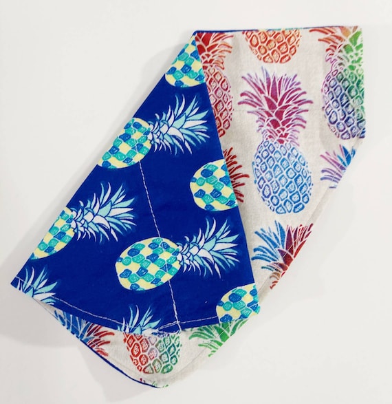 Over the Collar Bandana, Dog Collar, Cat Collar, Pet Gift, Reversible, Pet Collar, Pineapples