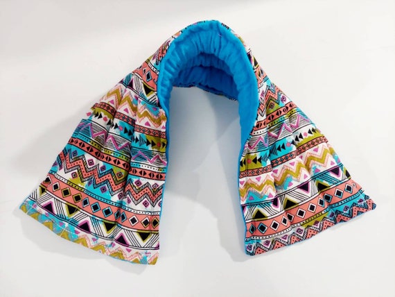 Rice/flax seed heating cooling neck wrap, heat pad, cold pack, rice bag, doula, Tribal