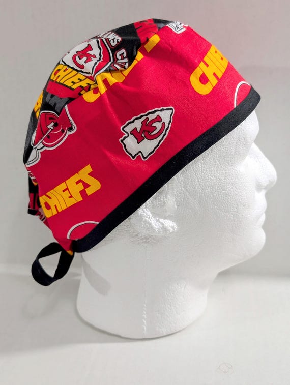 Skull Cap, Doo Rag, Welding Cap, Surgical Hat, Scrub Cap, Kansas City Chiefs
