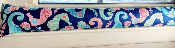 Draft Stopper, Breeze Stopper, Insect Repellent, Window Draft Stopper, Door Draft Stopper, Window Blocker, Cedar *FILLED*, Seahorses, Summer
