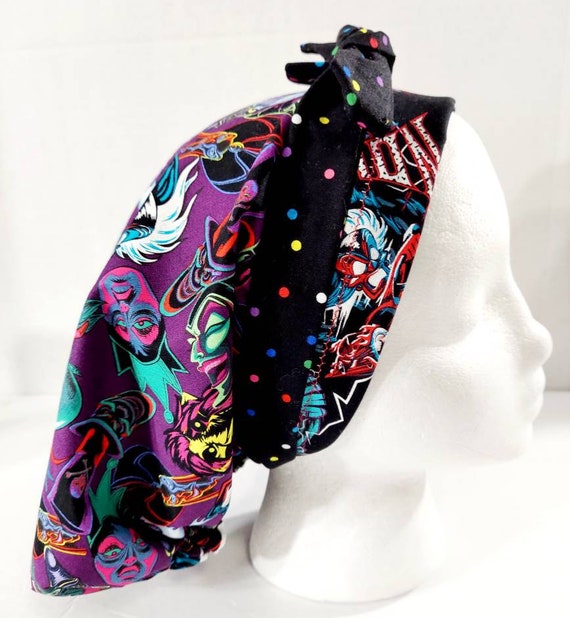 Scrub Cap, Surgery Hat, Surgical Cap, Women's Bouffant Cap, Disney Villians