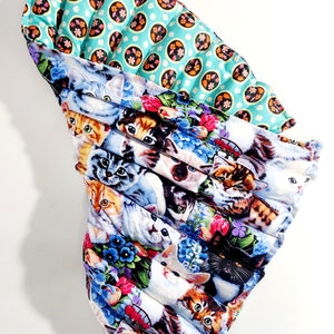 Rice-flax seed therapeutic heating/cooling pad, heat pad, cold pack, weighted lap blanket, rice bag, cats, flowers