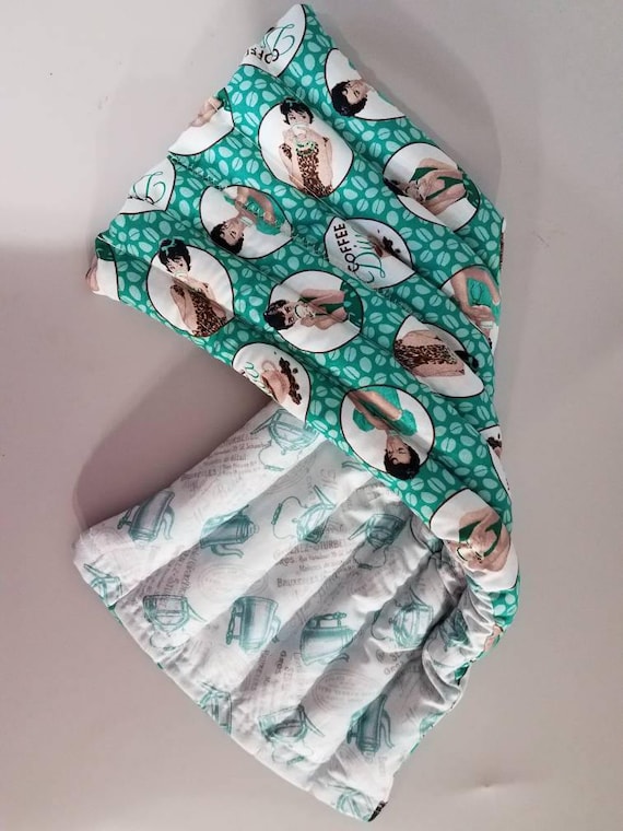 Rice-flax seed therapeutic heating-cooling pad, heat pad, cold pack, rice bag, Coffee